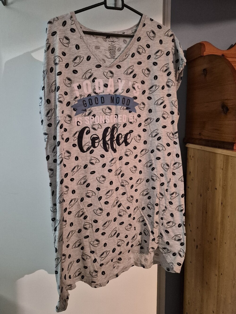 George Grey Coffee Print Pajama Size 1X